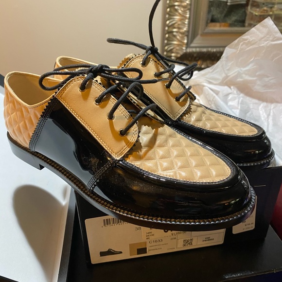 chanel lace up oxfords